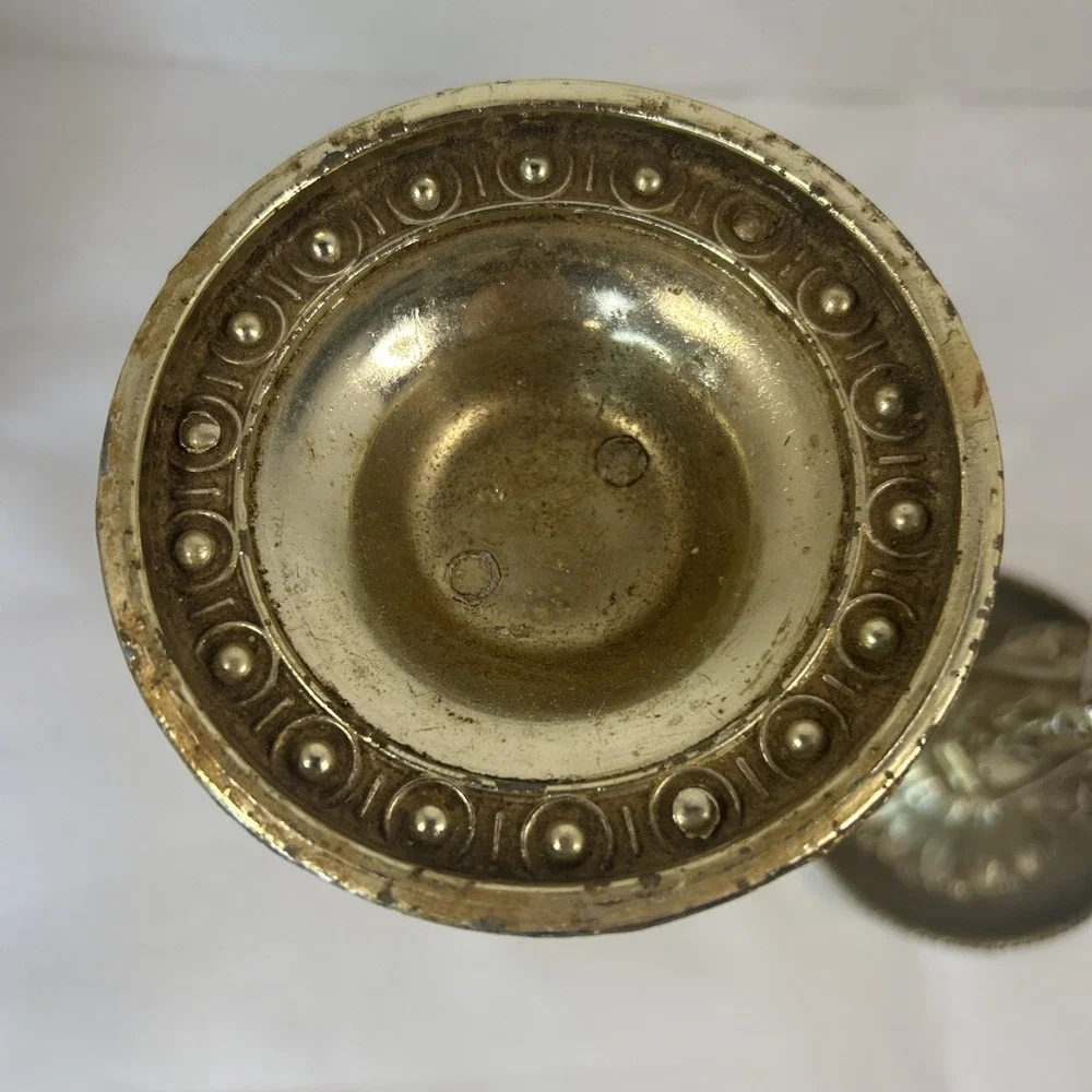 Vintage Gold Tone Candle Holder Set Of 2 Beautiful Ornate Hollywood Regency Read
